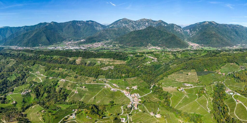 Veduta delle colline di Cison di Valmarino